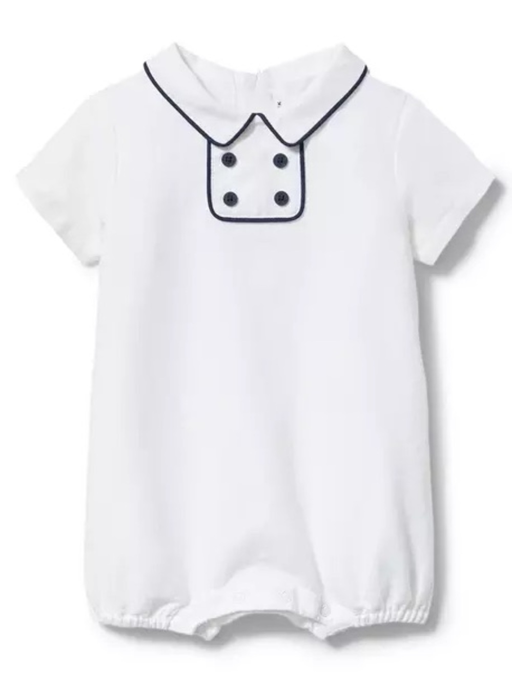 Janie and Jack Linen Collared Sailor Romper